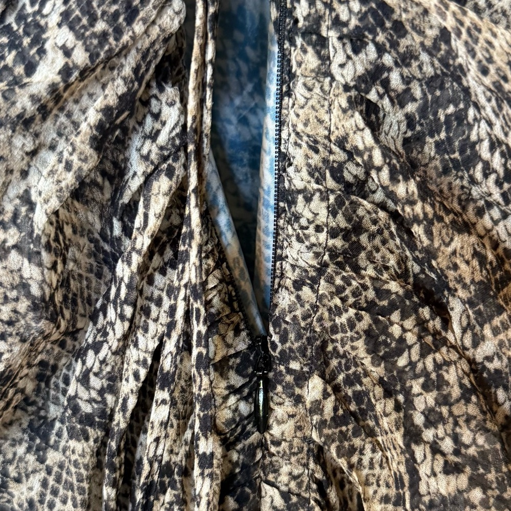 Veronica Beard Teagan Python Print Ruched Silk Dress Size 4 - Picture 5 of 12
